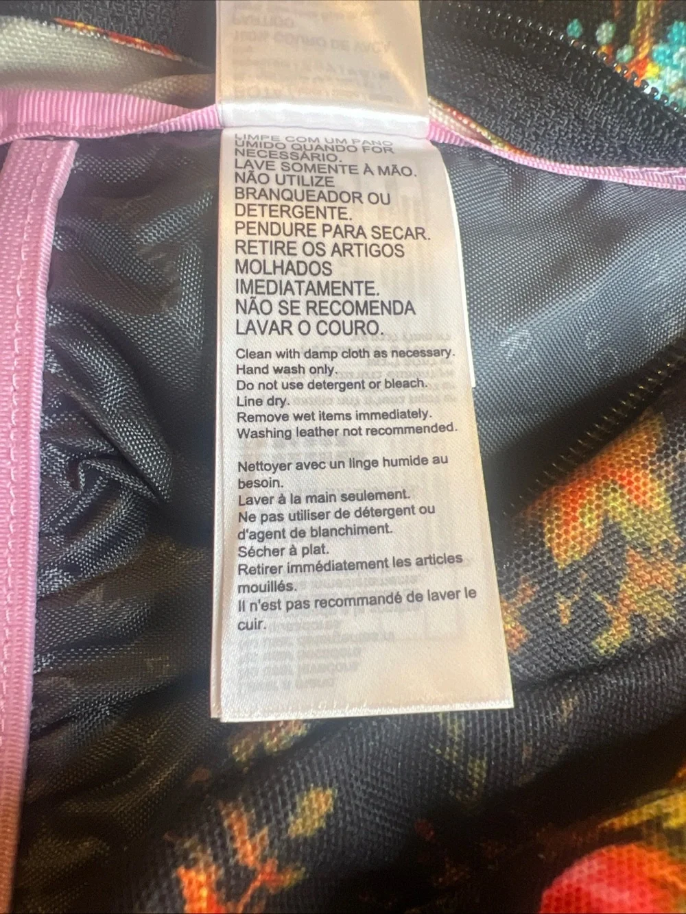 Jansport Black Floral Backpack with Pink and Orange Blooms